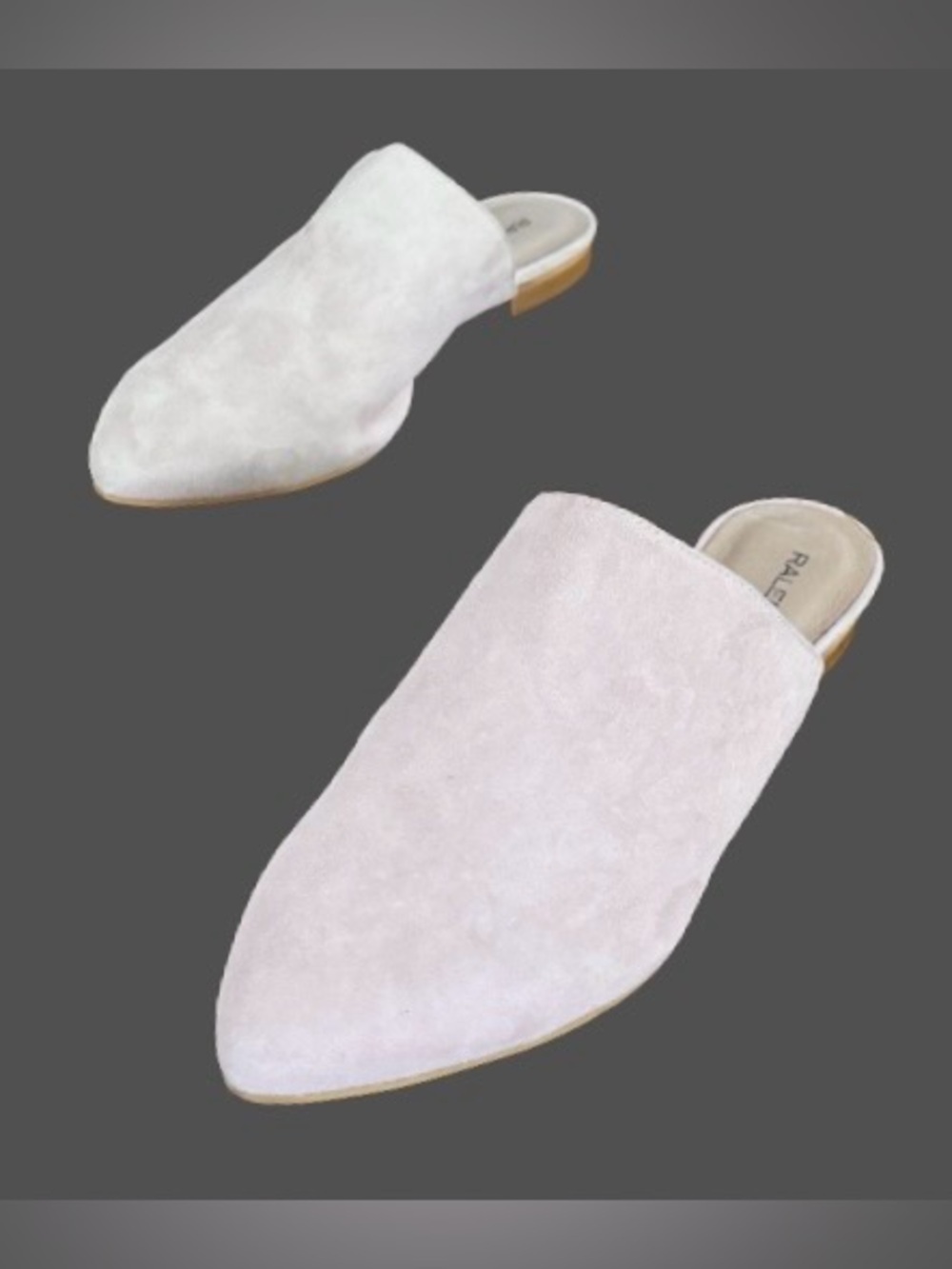 Raleigh Label blush pnk suede flat mules WM 7 pastel classic